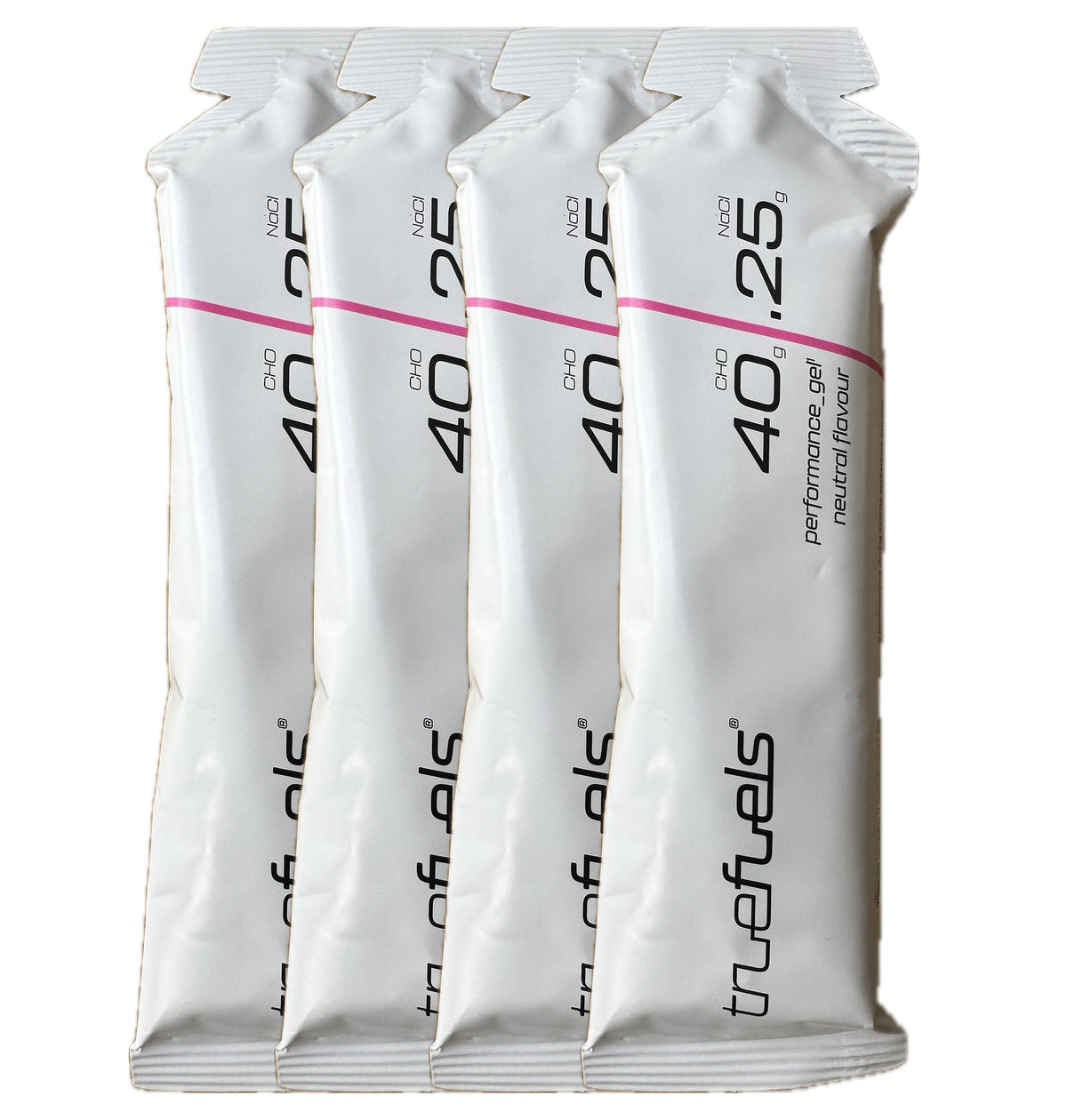 E-TAIL 24/7 TrueFuels High Performance Sports Energy Gels With Carbohydrates & Electrolytes - Endurance Fuel For Sustained Energy - 40g Carbs with 0.25g or 1g Salt - Informed Sport (4 Pack, Neutral (40g / 0.25g))
