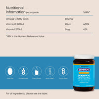 Metagenics Eskimo-3 Balanced Mind- High EPA Omega-3 Fish Oil + Vitamin D - 50 Capsules