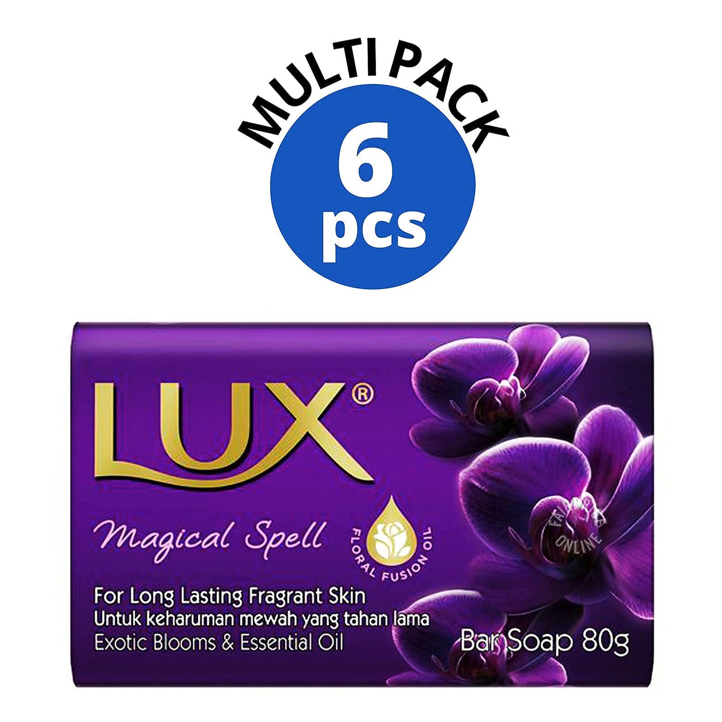 Lux Magical Spell Soap Bar with Black Orchid and Juniper Oil, 80g x 6