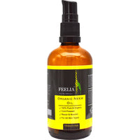 Feelia - Organic Neem Oil - Cold pressed, Rich in Vitamin E & Antioxidants, Repairs & Nourish, 100% Pure & Organic - 100ml