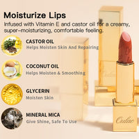 Oulac OULAC Glow Metallic Shine Lipstick, Nude High Impact Lipcolor, Lightweight Soft and Ultra Hydrating, Long Lasting, Vegan & Cruelty-Free, Full Coverage Lip Color 4.3 g/0.15 GM09 Elysium