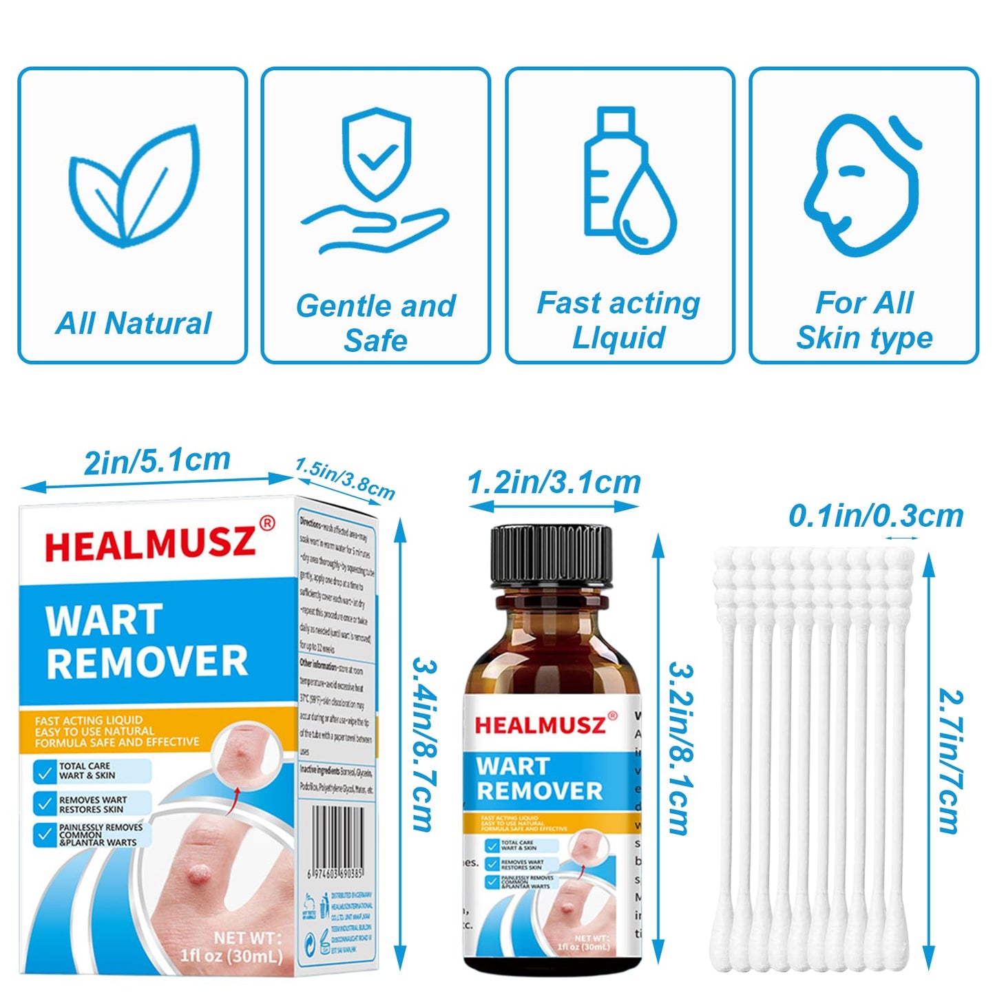 Enigmapn Wart-Remover Painless Skin and Fast-Acting, Wart-Remover for Hands and Body Fall Away Quickly, Natural Remover-15ml