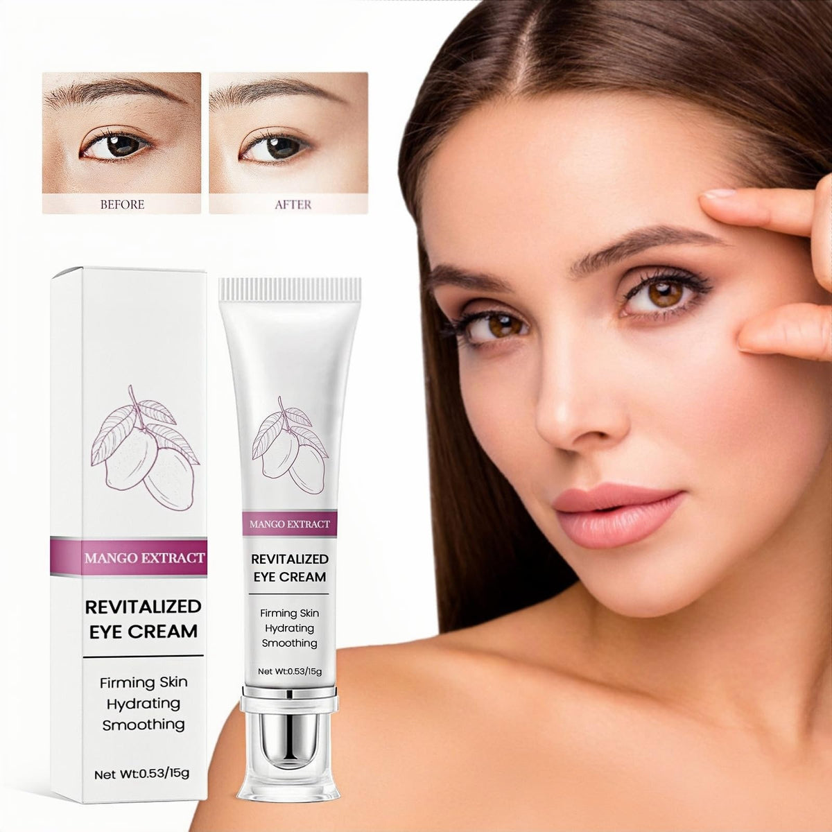 Fankayi Eyelift Serum Mango Revitalize Eye Cream,Mango Activating And Firming Eye Cream,Hyaluronic Acid Repair Cream,Dark Circle Ey-e Crea-m,Ey-e Cream for Dark Circles,Eye Crea-m for Puffy Eyes,Ey-e Bag