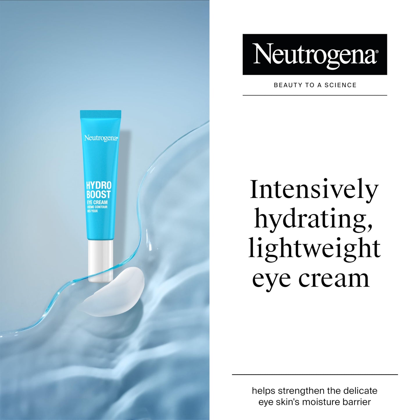 Neutrogena Hydro Boost Eye Cream, with Hyaluronic Acid and Vitamin E, for Tired-Looking Eyes, 15ml