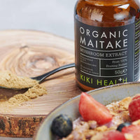 KIKI HEALTH KIKI Health Organic Maitake Extract Mushroom Powder | Antioxidants Rich Superfood for Immune System Support | Real Fruiting Bodies Extract Supplement | Vegan, Gluten-Free, Non-GMO - 50g