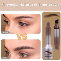 AmiCera Eyebrow Pen Eye Brow Pencil Dark Brown, Brow Fection Angled Brush Liquid Eyebrow Dye Kit - Brush & Power 2 in 1, Long-Lasting Quick Dry Waterproof Sweat-proof Natural Looking Brows