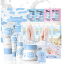 Cureluxe 21pcs Milk Skin Care Sets & Kits - Milk Beauty Gifts for Teenage Girls - Nourish Skin Pamper Gifts for Women Kit with Cleanser,Eyecream,Cream,Serum,Scrub,Mask,Brush,Headband,Lovely Greet Card