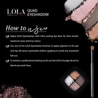 Lola Make Up by Perse Quad Eyeshadow Rich and Intense Colour High Coverage Matte and Satin Eyeshadow for Women,Vegan and Cruelty-Free Eye Makeup Cosmetic Palette for All Skin Types (Neutral Smokey)