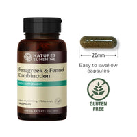 Nature's Sunshine Fenugreek & Fennel Combination - for Respiratory Health - 100 Capsules