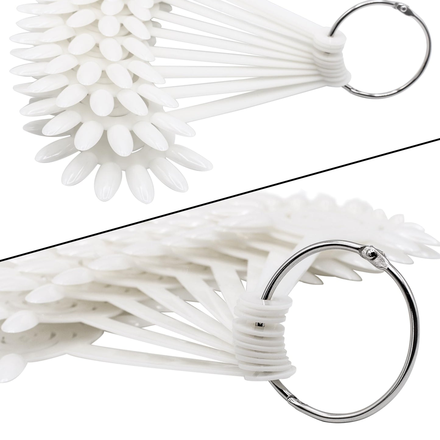 By Vixi Flower Nail Swatch Holder – 120 Fan Tips on Metal Ring | Premium Nail Colour Display for Gel, Acrylic & Polish – Rotating 360° Salon Organizer