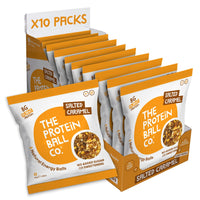 THE PROTEIN BALL CO Protein Balls Salted Caramel Flavour by The Protein Ball Co - 100% Natural Plant Based Vitamin Enriched Protein Snacks- 10 x 45g Bags- High Fibre, No Added Sugar, Gluten Free, No Artificial Sweeteners