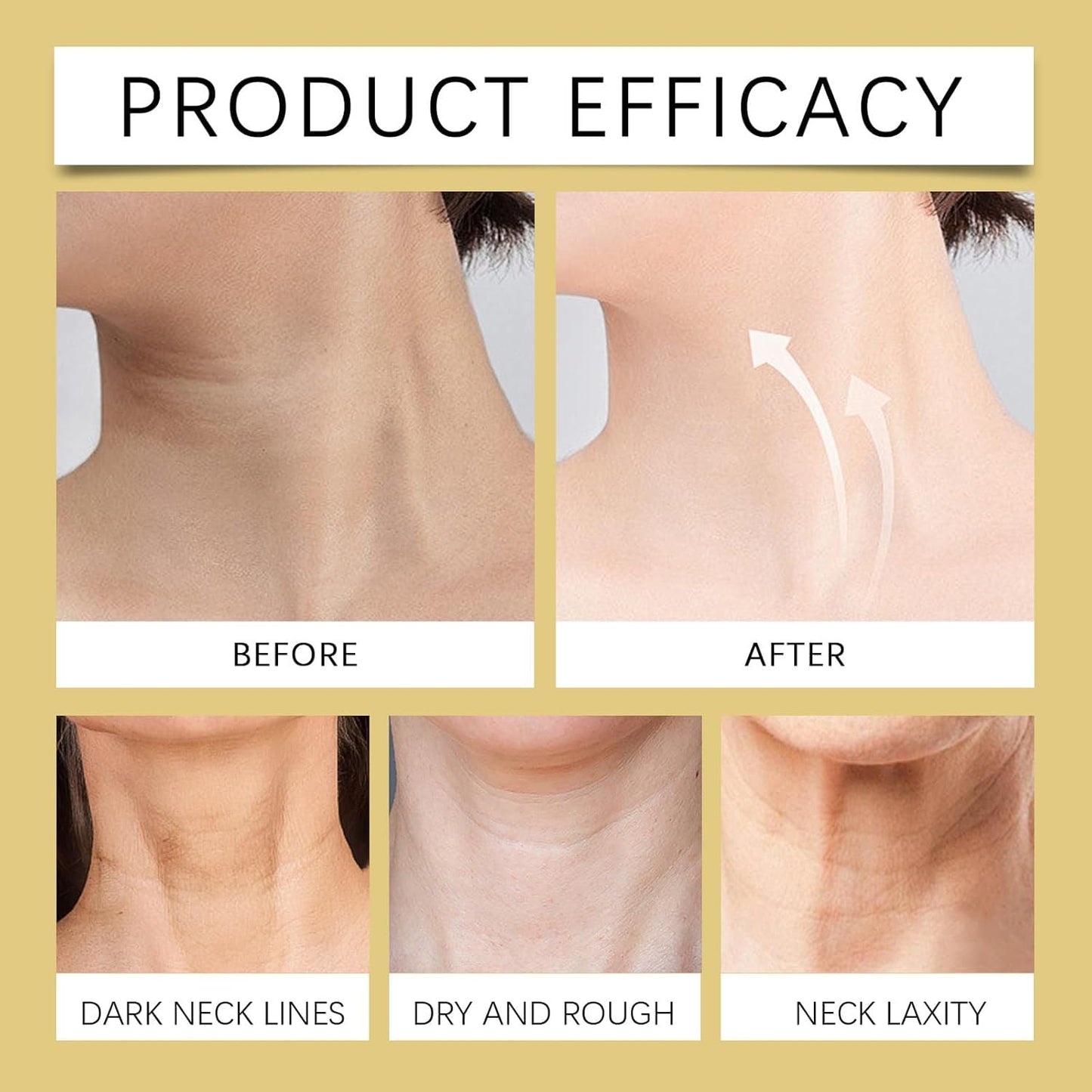 YXtecd AH-8 Firming Neck Cream, 120G Neck Firming Cream with Roller, Reduce Wrinkles Fine Lines And Double Chin, Firm and Lift Sagging Skin