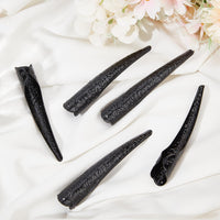 NICENEEDED 20 Pcs Long Finger Claws Fake Nail Rings, Black Fingernail Rings Claw, Knuckle Protectors Fingertip Extension Halloween Vampire Nails for Cosplay Drama Belly Dance Show