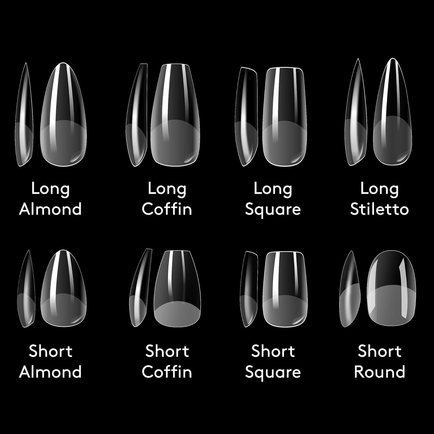 MYLEE Mylee Fix N Flash Soft Gel Tips - Short Square - 552 PCS, Full Cover Soft Gel Nail Tips, Nail Art Extensions, Flexible & Resistant, 12 Different Sizes, Fit All Nails