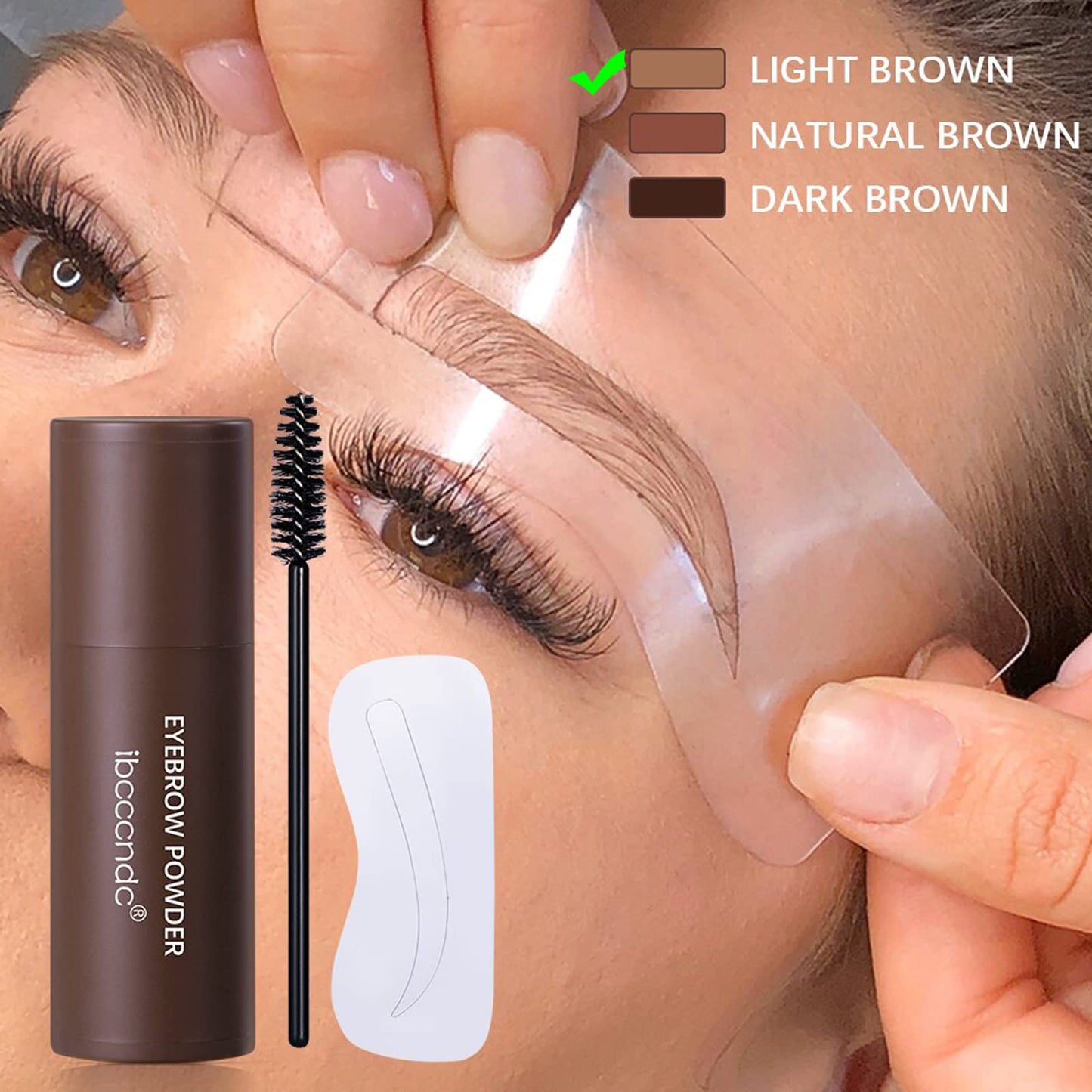 Eyebrow Stencil Kit - Eyebrow Stamp Stencil Kit - Waterproof Brow Stamp Shaping Kit, 3 in 1 Hairline Shadow Powder, Eyebrow Makeup Tools with 10 Reusable Eyebrow Stencils
