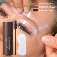 Eyebrow Stencil Kit - Eyebrow Stamp Stencil Kit - Waterproof Brow Stamp Shaping Kit, 3 in 1 Hairline Shadow Powder, Eyebrow Makeup Tools with 10 Reusable Eyebrow Stencils