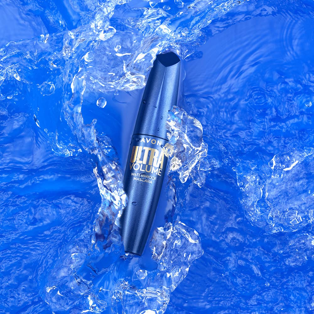 Avon Ultra Volume Waterproof Mascara Blackest Black, with Exclusive Amplifibre Technology for Full Lash Volume that Lasts all Day, 10ml