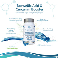 Xspan Labs Boswellic Acid & Curcumin Booster Complex – 1 Month Supply, 90 Capsules - containing Minimum 95% Curcumoids & 65% Boswellic Acid - with Added Ginger, Acerola Cherry and Black Pepper