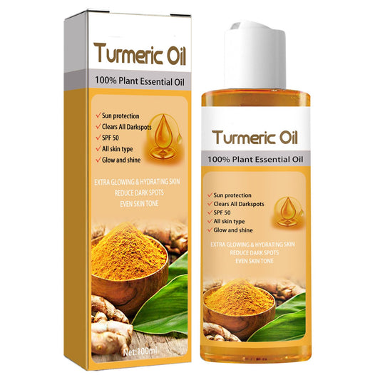 DMQ Turmeric Essential Oil,2PCS Turmeric Serum Dark Spot Removal Serum,Turmeric Skin Oil for Dry Skin,Turmeric Anti Aging Face Serum for Women,Turmeric Oil and Serum,Skin Moisturiser for Body&Face-100ml*2