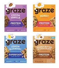 Graze Nuts Graze Oat Bites WOW Bakes Nutty Protein Power Variety (Box - Pack of 4)