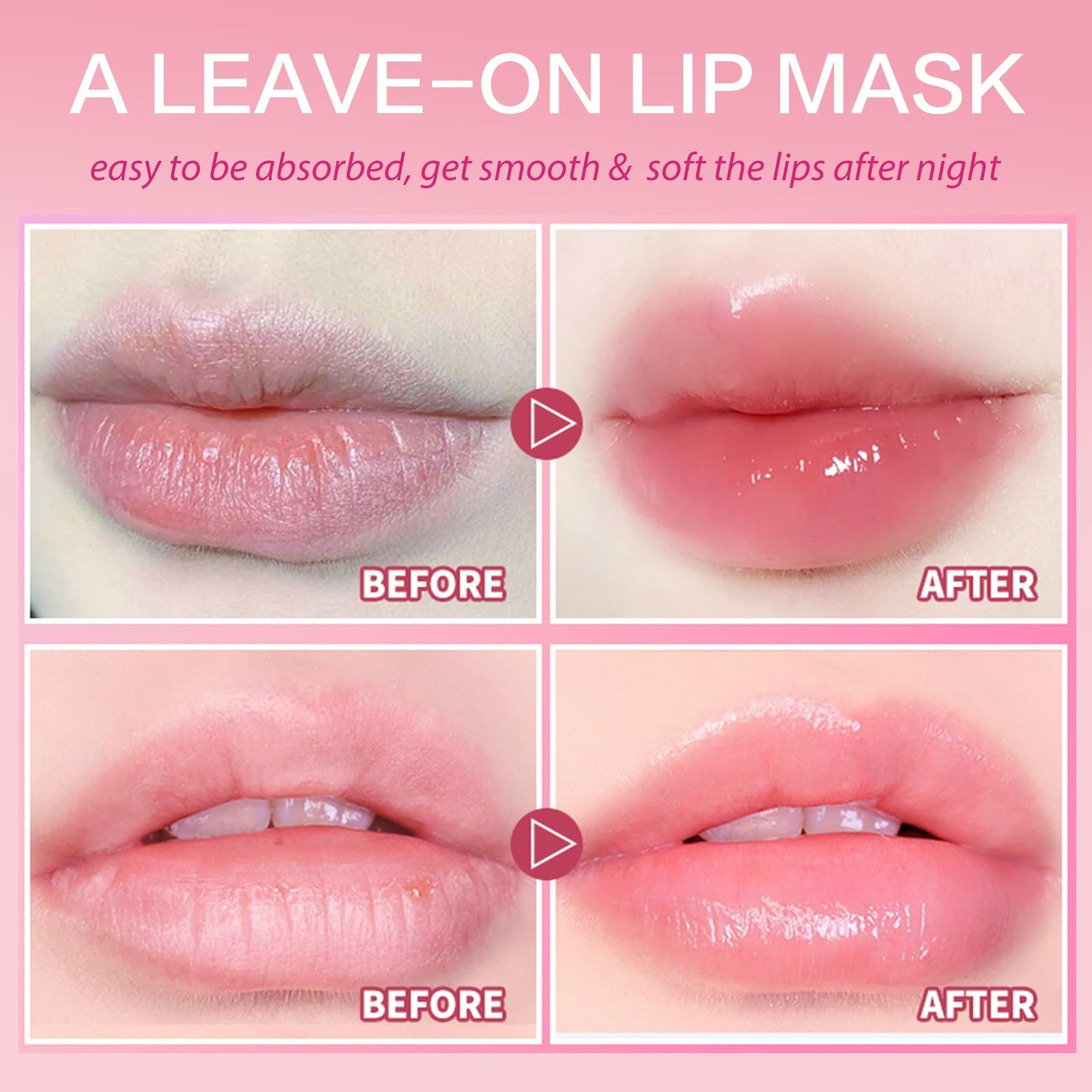 QUIWEN Honeybalm Lip Balm, Lip Mask Lip Sleeping Mask, 2 Pcs Honey+Strawberry Bee Balm, Moisturizing Skincare lip Mask for Day&Night Lip Care,Repair,Prevent Dry Crack,Lip Line Reducing