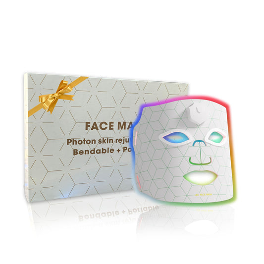 LED Face Mask, Professional Red Light Therapy Mask for Face, Multi-light Modes Skincare at Home, Infrared Face Mask Light Therapy for Acne, Wrinkles, Skin Rejuvenation (White(7 Light Modes))