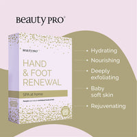 BEAUTYPRO HAND & FOOT RENEWAL SPA at Home with 2 Foot Masks & 1 Hand Mask | Packed Full of Natural Ingredients | Relaxation Gifts For Women | Skin Care & Face Care | Beauty Sets