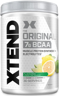 Scivation XTEND Original BCAA Powder Lemon Lime Squeeze 30 Servings | 7g BCAAs Per Serving | Sugar Free Branched Chain Amino Acids and Electrolytes Powder for Post Workout Muscle Recovery and Hydration