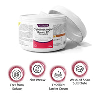 AactiMed ActiMed Cetomacrogol Cream BP– 500g | Emollient Moisturizer & Soap Substitute for Dry, Itchy Skin | Non-Greasy Skin Barrier Cream for Face & Body