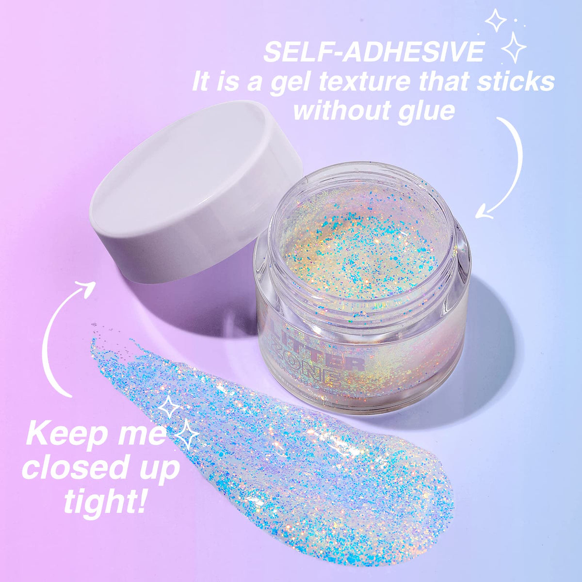 LANGMANNI Holographic Body Glitter Gel for Body, Face, Hair and Lip.Color Changing Glitter Gel Under Light. Vegan & Cruelty Free-1.35 oz (8# Golden Starlight)