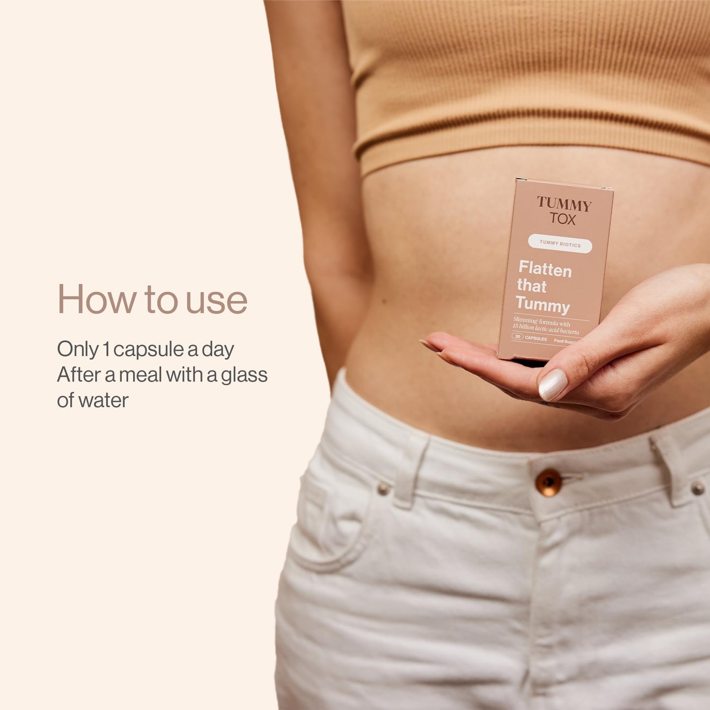 Probiotics with 15 Billion CFU per Capsule, Green Tea, Inulin, Chicory, Vitamin B6 and B5, Digestive Enzyme Supplement - 60 Days Supply - Flatten That Tummy by TummyTox