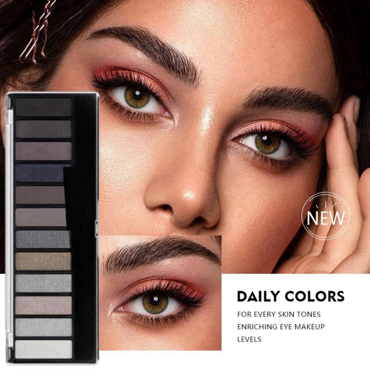 Xinyig Grey Eyeshadow Palette Black Eyeshadow 12 Pigmented,Smokey Eyeshadow Palette 12 Shades,Waterproof Eye Shadow Pallets for Women,Shimmer Smokey Color Eyeshadow,Full Matte Smokey Eye Shadow Pallets