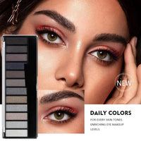 Xinyig Grey Eyeshadow Palette Black Eyeshadow 12 Pigmented,Smokey Eyeshadow Palette 12 Shades,Waterproof Eye Shadow Pallets for Women,Shimmer Smokey Color Eyeshadow,Full Matte Smokey Eye Shadow Pallets