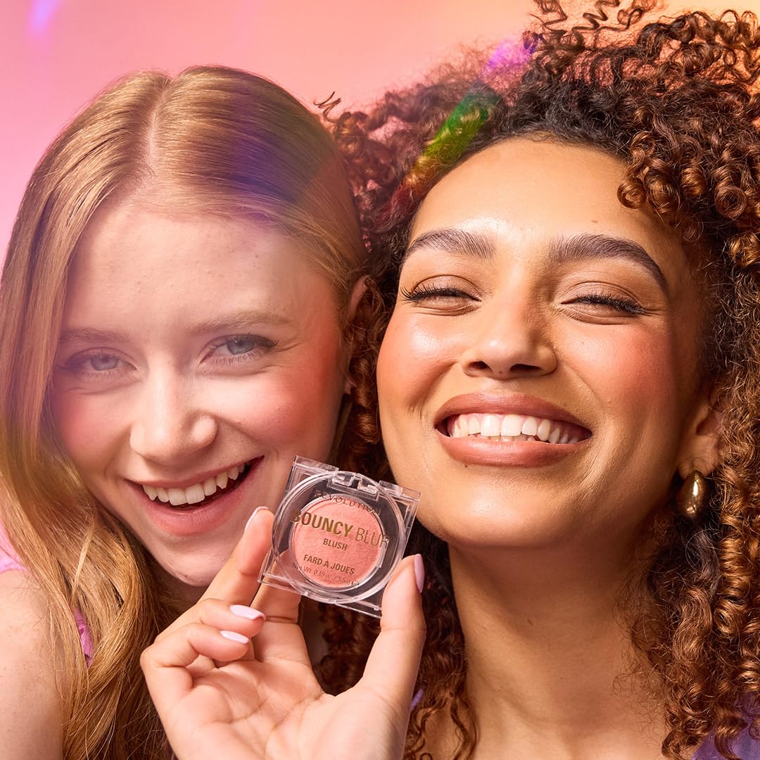 Revolution Beauty London Revolution Bouncy Blur Blush, Cheek & Lip Makeup, Buildable & Blurring Formula, Light As A Cloud Peachy Pink, Vegan & Cruelty-Free