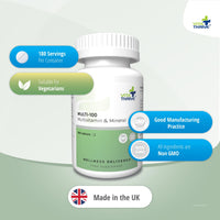 Vita Thrive VitaThrive® Multi-100 Multivitamin & Mineral Tablets – Advanced Daily Multivitamin Supplement for Energy & Cognitive Function - 180 Tablets for Men & Women