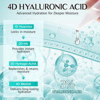 Feeliville Ultra Hydrating Serum 3% 4D Hyaluronic Acid Smoother, 30PCS Hyaluronic Acid Serum Tubes Anti-Aging for Dry&Sensitive Skin, Reduce smooth fine lines & wrinkles for all skin types