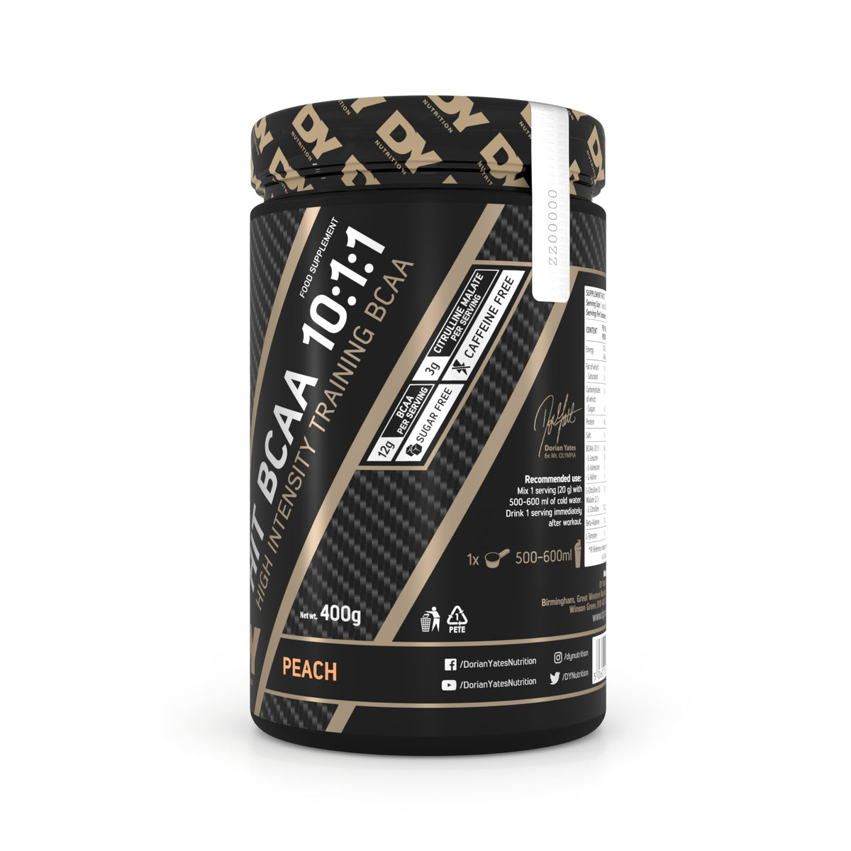 DY Nutrition Hit BCAA 10:1:1 400g Peach