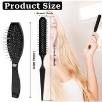 Mozeat Lens Wig Brush Set: Stainless Steel Wire Bristle Brush for Portable Synthetic Hair Wigs and Extensions