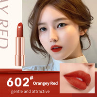 Newvenper Matte Lipstick Set 3 Colors Lip Stick with Orange Chain Bag Package Velvet Lip stick Gift Box Set Waterproof Non-Stick Cup Long Lasting Retractable Red Lipstick Set 3.5gx3 Pcs