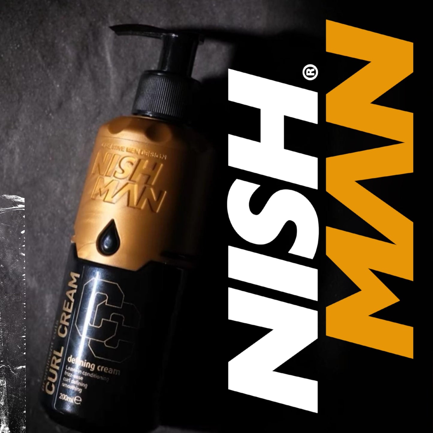 NISHMAN Curl Cream 200ml for Men – Defining Hair Cream for Curly & Wavy Hair - Leave-In Conditioning Styling Product - Anti-Frizz Smoothing Cream for Prominent Curls