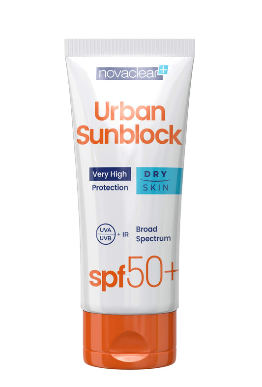 Novaclear SPF 50+ Face Cream for Dry Skin with SPF Sun Burning Cream with Sunscreen 40 ml Cream Against UVA, UVB, IR Rays, High Sun Protection by Equalan Pharma.