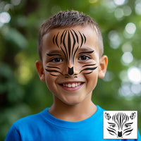 Dercylele 8Pcs Halloween Face Tattoo for Kids, Animal Tattoos Halloween Temporary Face Stickers Leopard Print Glitter Face Stickers Makeup Stickers Festival Party Stage Makeup (8Psc-kid tattoo)