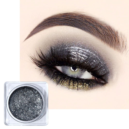 LYNTYAOU Silvery Gray Glitter Eyeshadow, Shimmer Cream Eye Shadow, Metallic Smoky Single Eye Shadow Cool Make-Up Palettes, Smooth Shiny Pearlescent Blendable Liquid Eyeshadow For Women Makeup (5g)