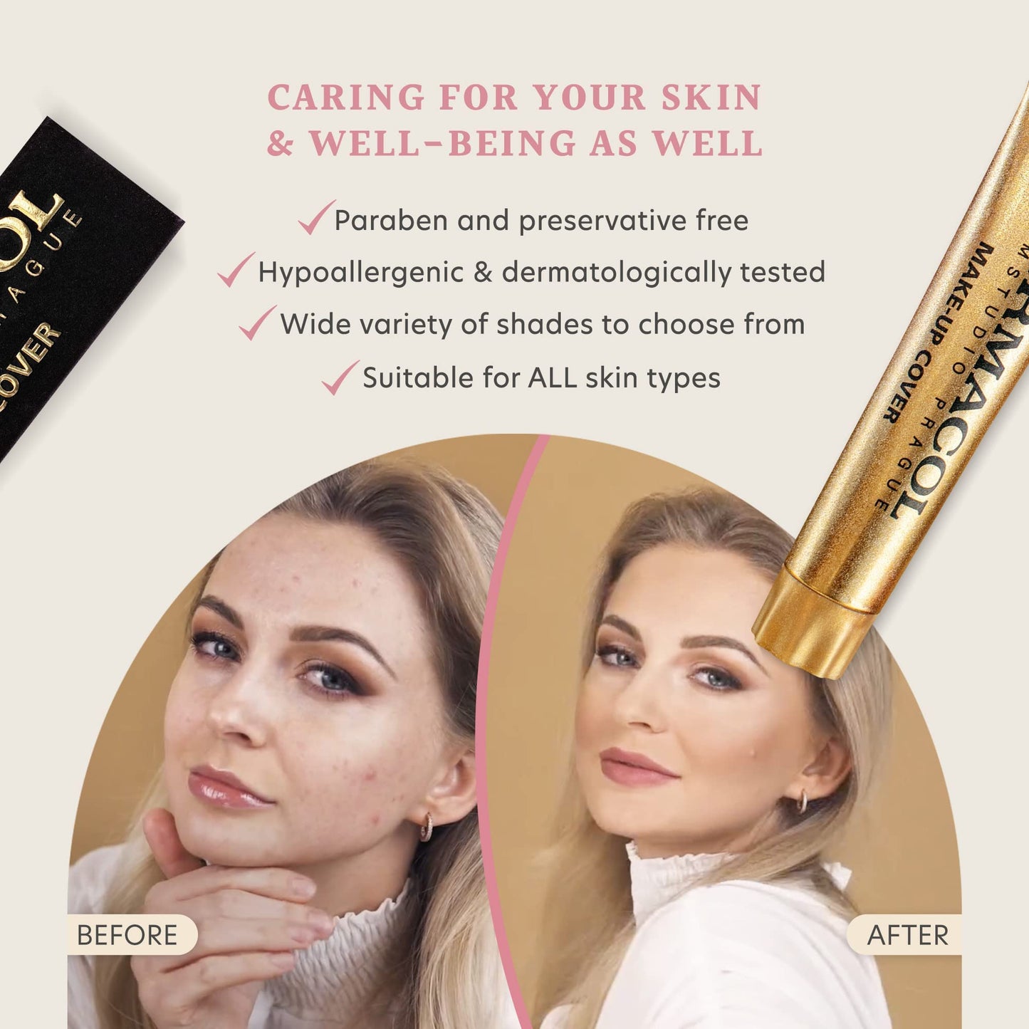 Dermacol - Mini Full Coverage Foundation 13g, Liquid Makeup Matte Foundation with SPF 30, Waterproof Foundation for Oily Skin, Acne, & Under Eye Bags, Long-Lasting Makeup Products Shade - 212