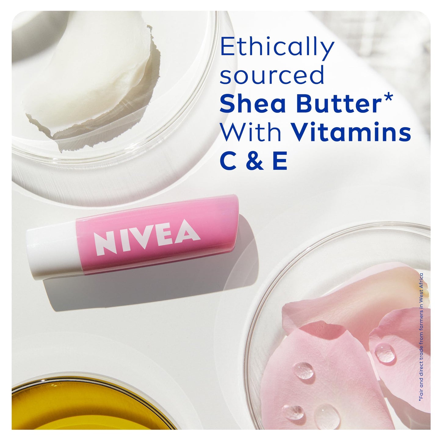 NIVEA Soft Rose Lip Balm (4.8g), Lip Balm with Shea Butter, Natural Oils and Vitamins, Lip Care Offers 24h Deep Moisture and Underlines Natural Rosiness of Lips
