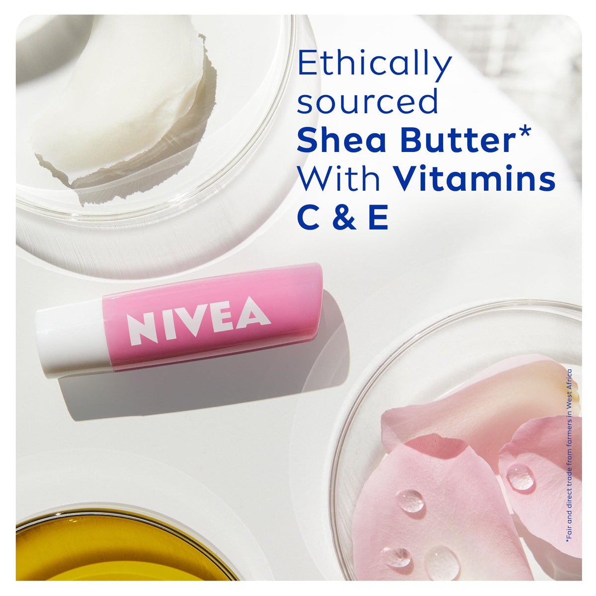 NIVEA Soft Rose Lip Balm (4.8g), Balm with Shea Butter, Natural Oils and Vitamins, Lip Care Offers 24h Deep Moisture and Underlines Natural Rosiness of Lips
