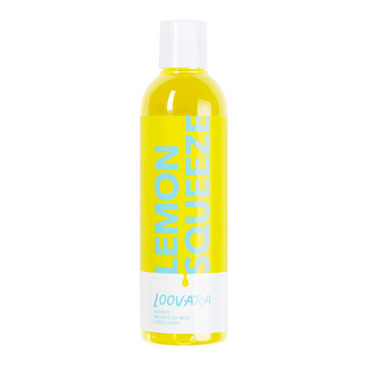 Loovara Lemon Squeeze Massage Oil, (250 ml), Massage Oil with stimulating Citrus Scent
