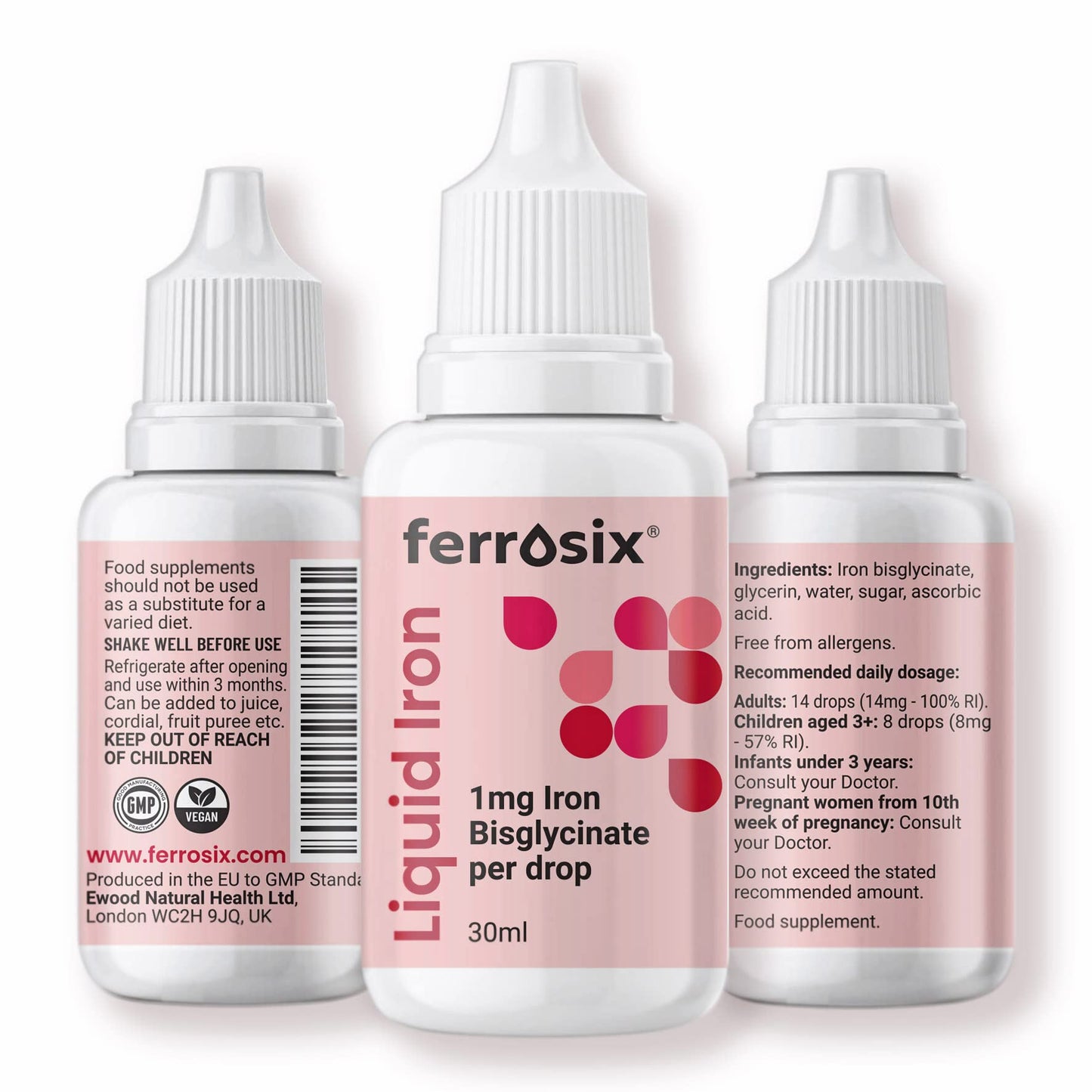 Gentle Iron Drops, Liquid Iron Bisglycinate, Highly Concentrated. Vegan, with Added Vitamin C for Fast Absorption.