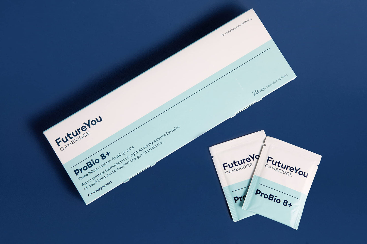 FutureYou ProBio 8+ (28 Powder Sachets) Probiotics for Gut Health, Probiotics for Women and Men, Gut Health Supplements with Lactobacillus Acidophilus W22 - Genuine FutureYou Cambridge Supplements