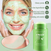 ISBEAUSOLS 2Pcs Green Tea Mask Stick & 1Pcs Hair Band-Blackhead Remover & Deep Cleansing Clay Mask with Green Tea Extract-Mothers Day Gift-For Oily & Sensitive Skin-Hydrating Pore Remover-Antioxidant Facial Care